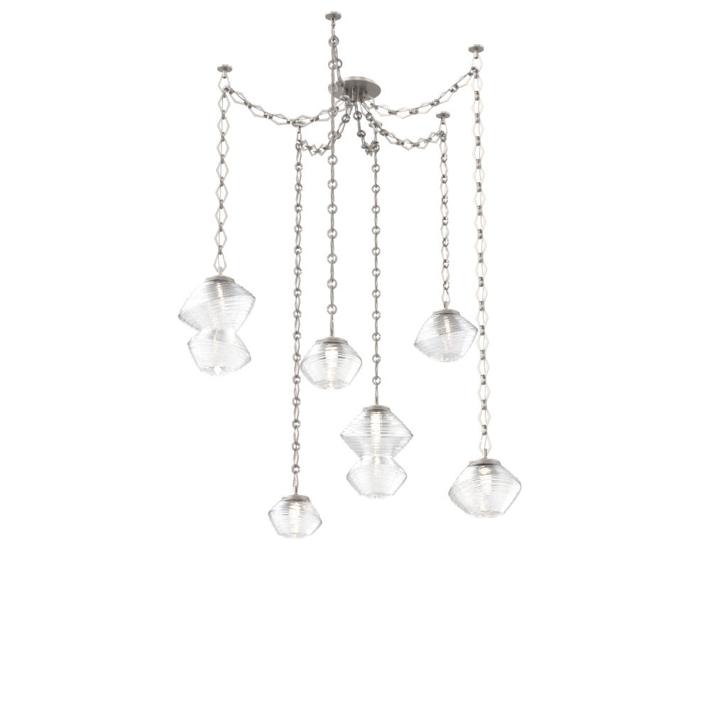 Mesa Multi Light Pendant Beige Silver