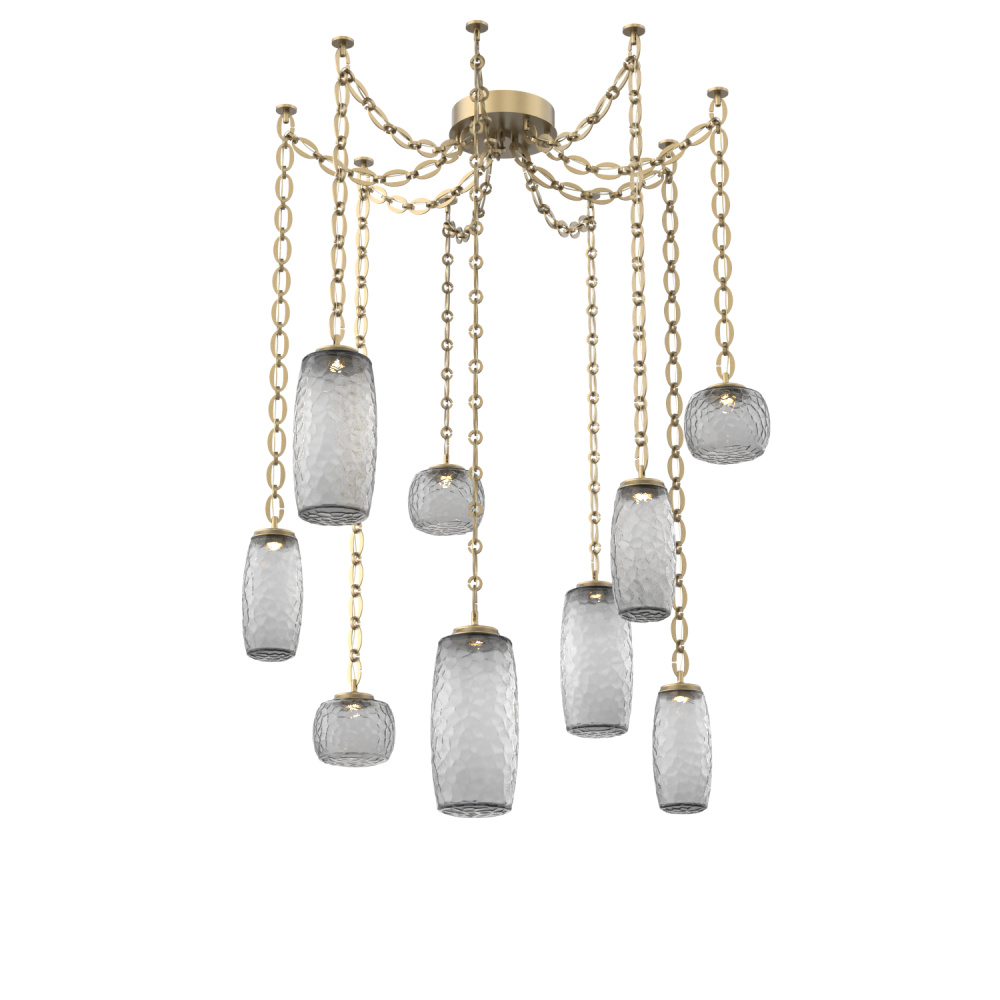 Vessel Multi Light Pendant Gilded Brass