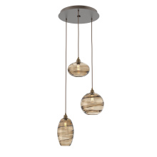 Hammerton CHB0048-03-FB-OB-C01-E2 - Misto Round 3pc Multi-Pendant