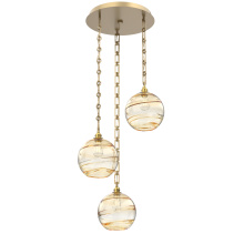 Hammerton CNB0047-03-GB-OA-CH3-E2 - Terra Round 3pc Multi-Pendant with Chain