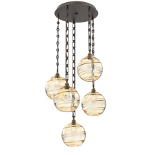 Hammerton CNB0047-05-FB-OA-CH3-E2 - Terra Round 5pc Multi-Pendant with Chain