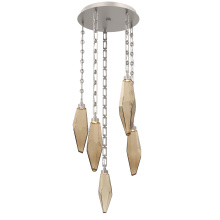 Hammerton CNB0050-05-BS-CB-CH3-L3 - Rock Crystal Round 5pc Multi-Pendant with Chain