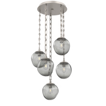 Hammerton CNB0062-05-BS-S-CH3-E2 - Aster Round 5pc Multi-Pendant with Chain (Bulb)