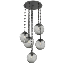 Hammerton CNB0062-05-MB-S-CH3-E2 - Aster Round 5pc Multi-Pendant with Chain (Bulb)