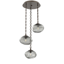 Hammerton CNB0064-03-FB-S-CH1-E2 - Nova Round 3pc Multi-Pendant with Chain (Bulb)