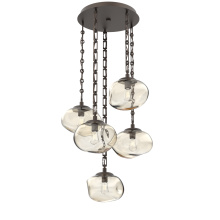 Hammerton CNB0064-05-FB-A-CH3-E2 - Nova Round 5pc Multi-Pendant with Chain (Bulb)