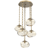 Hammerton CNB0064-05-GB-A-CH1-E2 - Nova Round 5pc Multi-Pendant with Chain (Bulb)