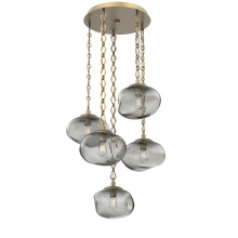 Hammerton CNB0064-05-GB-S-CH1-E2 - Nova Round 5pc Multi-Pendant with Chain (Bulb)