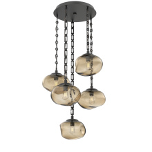 Hammerton CNB0064-05-MB-B-CH3-E2 - Nova Round 5pc Multi-Pendant with Chain (Bulb)