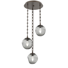 Hammerton CNB0066-03-FB-GS-CH3-L1 - Aster Round 3pc Multi-Pendant with Chain (LED)