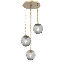 Hammerton CNB0066-03-GB-GS-CH2-L1 - Aster Round 3pc Multi-Pendant with Chain (LED)