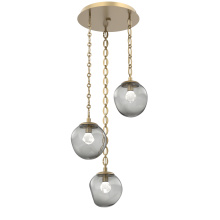 Hammerton CNB0066-03-GB-ZS-CH2-L1 - Aster Round 3pc Multi-Pendant with Chain (LED)