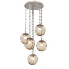 Hammerton CNB0066-05-BS-FB-CH3-L3 - Aster Round 5pc Multi-Pendant with Chain (LED)