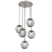 Hammerton CNB0066-05-BS-FS-CH1-L1 - Aster Round 5pc Multi-Pendant with Chain (LED)