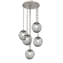 Hammerton CNB0066-05-BS-FS-CH2-L3 - Aster Round 5pc Multi-Pendant with Chain (LED)