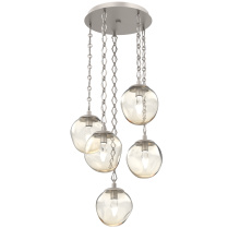 Hammerton CNB0066-05-BS-GA-CH1-L1 - Aster Round 5pc Multi-Pendant with Chain (LED)