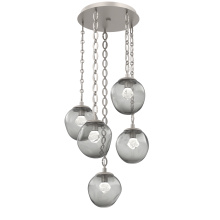 Hammerton CNB0066-05-BS-ZS-CH2-L3 - Aster Round 5pc Multi-Pendant with Chain (LED)