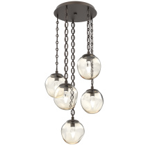 Hammerton CNB0066-05-FB-GA-CH2-L3 - Aster Round 5pc Multi-Pendant with Chain (LED)