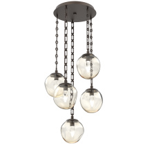 Hammerton CNB0066-05-FB-GA-CH3-L1 - Aster Round 5pc Multi-Pendant with Chain (LED)