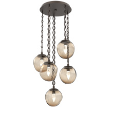 Hammerton CNB0066-05-FB-GB-CH2-L3 - Aster Round 5pc Multi-Pendant with Chain (LED)