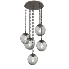 Hammerton CNB0066-05-FB-GS-CH1-L1 - Aster Round 5pc Multi-Pendant with Chain (LED)