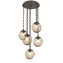 Hammerton CNB0066-05-FB-ZB-CH2-L1 - Aster Round 5pc Multi-Pendant with Chain (LED)