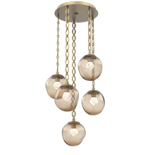 Hammerton CNB0066-05-GB-ZB-CH2-L3 - Aster Round 5pc Multi-Pendant with Chain (LED)