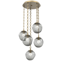Hammerton CNB0066-05-GB-ZS-CH1-L3 - Aster Round 5pc Multi-Pendant with Chain (LED)