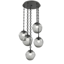 Hammerton CNB0066-05-MB-FS-CH2-L1 - Aster Round 5pc Multi-Pendant with Chain (LED)