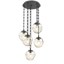 Hammerton CNB0066-05-MB-GA-CH3-L3 - Aster Round 5pc Multi-Pendant with Chain (LED)