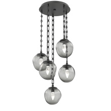 Hammerton CNB0066-05-MB-GS-CH3-L1 - Aster Round 5pc Multi-Pendant with Chain (LED)