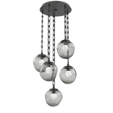Hammerton CNB0066-05-MB-ZS-CH3-L3 - Aster Round 5pc Multi-Pendant with Chain (LED)