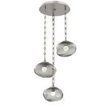 Hammerton CNB0068-03-BS-FS-CH3-L1 - Nova Round 3pc Multi-Pendant with Chain (LED)