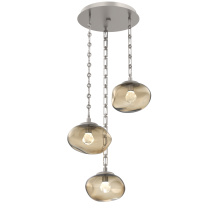 Hammerton CNB0068-03-BS-ZB-CH3-L3 - Nova Round 3pc Multi-Pendant with Chain (LED)