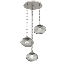 Hammerton CNB0068-03-BS-ZS-CH3-L1 - Nova Round 3pc Multi-Pendant with Chain (LED)