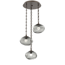 Hammerton CNB0068-03-FB-FS-CH1-L1 - Nova Round 3pc Multi-Pendant with Chain (LED)