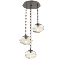 Hammerton CNB0068-03-FB-GA-CH3-L3 - Nova Round 3pc Multi-Pendant with Chain (LED)