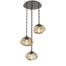Hammerton CNB0068-03-FB-GB-CH1-L3 - Nova Round 3pc Multi-Pendant with Chain (LED)