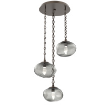 Hammerton CNB0068-03-FB-GS-CH1-L3 - Nova Round 3pc Multi-Pendant with Chain (LED)