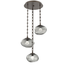 Hammerton CNB0068-03-FB-ZS-CH3-L1 - Nova Round 3pc Multi-Pendant with Chain (LED)