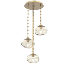 Hammerton CNB0068-03-GB-GA-CH3-L3 - Nova Round 3pc Multi-Pendant with Chain (LED)