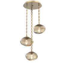 Hammerton CNB0068-03-GB-GB-CH2-L1 - Nova Round 3pc Multi-Pendant with Chain (LED)