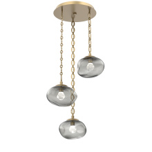 Hammerton CNB0068-03-GB-ZS-CH2-L1 - Nova Round 3pc Multi-Pendant with Chain (LED)