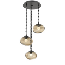 Hammerton CNB0068-03-MB-FB-CH3-L3 - Nova Round 3pc Multi-Pendant with Chain (LED)