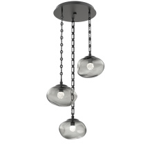 Hammerton CNB0068-03-MB-FS-CH3-L3 - Nova Round 3pc Multi-Pendant with Chain (LED)