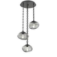 Hammerton CNB0068-03-MB-GS-CH2-L3 - Nova Round 3pc Multi-Pendant Chain (LED)