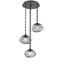 Hammerton CNB0068-03-MB-ZS-CH2-L3 - Nova Round 3pc Multi-Pendant with Chain (LED)