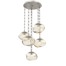 Hammerton CNB0068-05-BS-FA-CH3-L1 - Nova Round 5pc Multi-Pendant with Chain (LED)