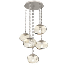 Hammerton CNB0068-05-BS-GA-CH1-L1 - Nova Round 5pc Multi-Pendant with Chain (LED)