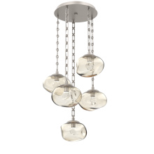 Hammerton CNB0068-05-BS-ZA-CH3-L3 - Nova Round 5pc Multi-Pendant with Chain (LED)